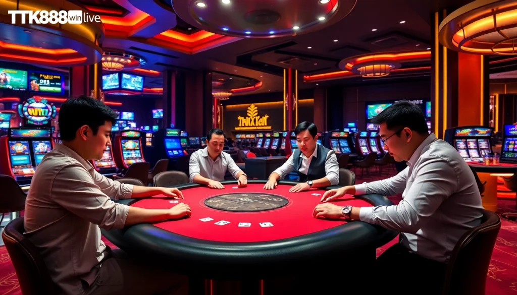 Engaged players enjoying Tiến lên miền Nam at tk88win.live casino.