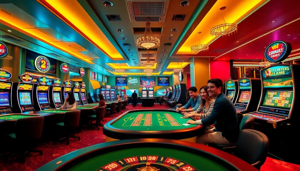 Exciting casino scene inviting players to join vin777.gb.net with vibrant games and a secure atmosphere.