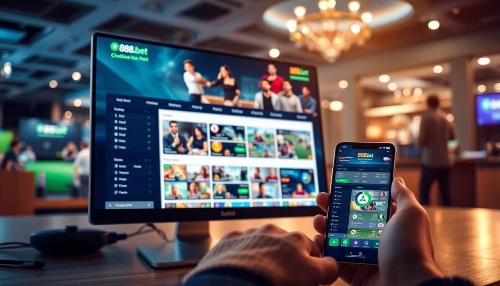 Engaging players using the 888b.bet platform featuring vibrant colors and user-friendly design.
