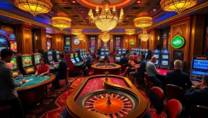 Experience the excitement of bk8th with luxurious casino games and vibrant slot machines in play.