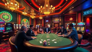 Engage with the vibrant casino atmosphere at XX88, featuring poker tables, roulette wheels, and exciting games.