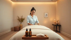 차분한 분위기의 숙련된 테라피스트와 함께하는 편안한 홈 마사지, 수원출장마사지를 강조.