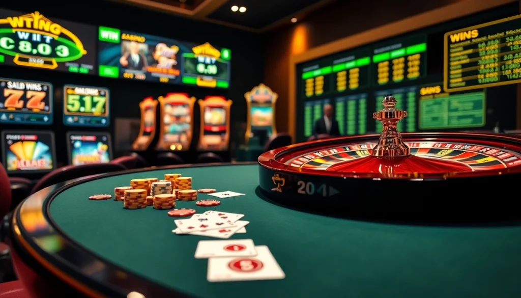 Rasakan elemen permainan kasino yang mendebarkan di jmacdonaldphoto.com dengan mesin slot berwarna-warni, chip, dan roulette.